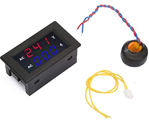 LED Voltmetro Amperometro AC Tester di Corrente di Tensione del Display Digitale AC 100~300V 0-50A Misuratore di Corrente di Tensione Pannello Amp Volt Gauge(Rosso & Blu)