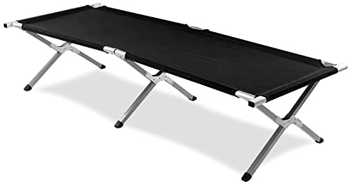 Albert Austin Portable Camp Bed - Folding Camp Cot, Heavy Duty Office Outdoor Fold Up Travel Bed Single with Carry Bag