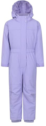 Mountain Warehouse Cloud Kinder Schneeanzug - Wasserdichter, einteiliger Winteroverall mit verschweißten Nähten & Fleece-Futter für Mädchen, Jungen Hell-Lila 128