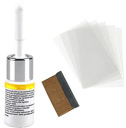 1 set fai da te per riparazione parabrezza auto in resina per vetri e finestre, colla per curare vetri auto, kit di riparazione per crepe, occhi di toro, ragnatela, riparazione di vetro - bianco