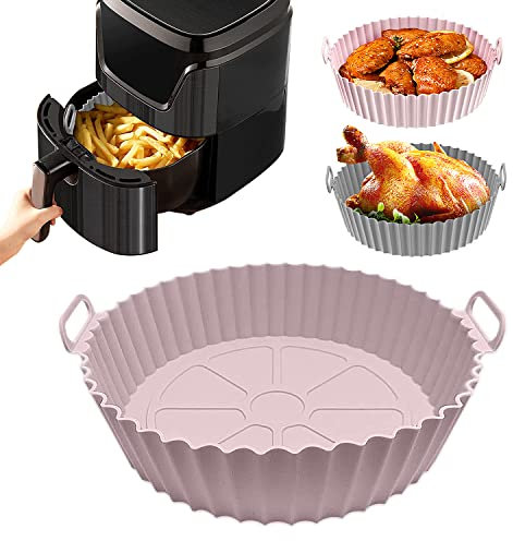 BluVast Heißluftfritteuse Silikonform, 2 Stück, 6,9 Zoll, wiederverwendbar, Backofen- und Mikrowellenbereich