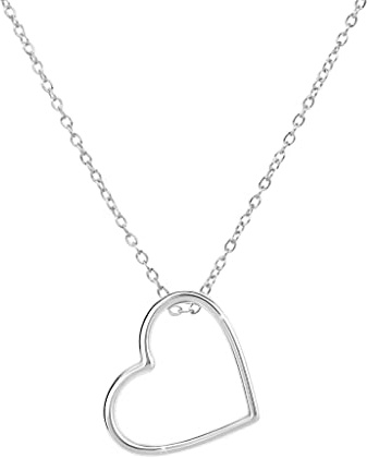 Kritz Damen Halskette Herz Gold oder Silber - Anhänger Herzanhänger Liebe mit Verstellbare Kette - Schmuck Modisches Geschenk für Frauen collier