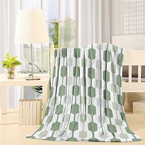 3D Kuscheldecke 130x150 Geometrie Warme Decke Grün Flanell Fleecedecke Geometrie Flauschig Weich Wohndecke für Sofadecke Couchdecke Sofaüberwurf Bettüberwurf