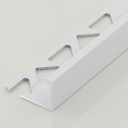 LAIDEPA Fliesenschiene Professional Edelstahl gebürsteter Stahl zum Schutz Höhe 19,2 mm Fliesenprofil Winkel Versiegelter Aluminiumstreifen Abschlusskante,Porcelain White,90cm