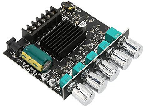 Digital Power Amplifier Module, 50W 50W 100W 2.1 Channel Subwoofer Sound Power Amplifier Board, DC 12 to 24V, BT5.0 and AUX Inputs, DIY Wireless Speakers AMP Board