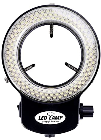 Smallterm 144 LED Mikroskop Ringlicht Ringleuchte 0-100% Einstellbar Lampe für Microscope Ringbeleuchtung