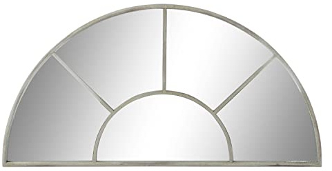 DKD Home Decor Espejo de Pared 122 x 2,5 x 62 cm Gris Metal Blanco Vintage Ventana