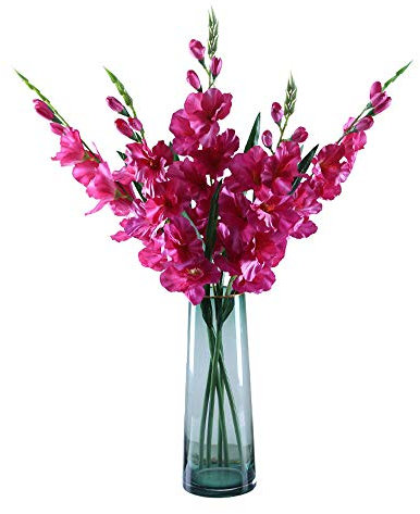 ZAANU 5 Stück 30'' Orchideen Kunstblumen Einzelstiel Gladiolen Fake Blumen for Hausgarten Party Hochzeit Dekoration /1 (Color : Purple)