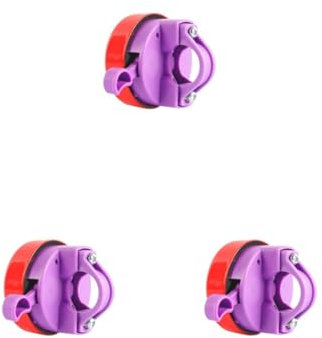 Set di 3 campanelli allarmanti per bicicletta, a forma di fiore, decorazione per manubrio, rosso e viola