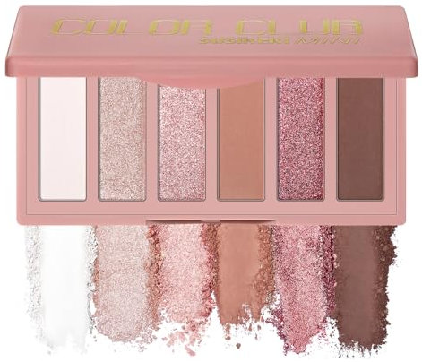 SUSIKEKI Mini palette di ombretti in 6 colori, tonalità neutra, opachi e brillanti, palette per il trucco con specchio, sfumabile, altamente pigmentato, kit regalo 03