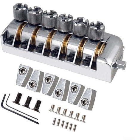 Metall E-Gitarre Headless Bridge Saitenhalter Tremolo-System, ersetzt Mutternteil, 6 Saiten (D)