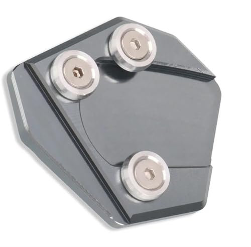 HIZORB Seitenständer CNC-Aluminium-Ständerfuß-Seitenständer-Verlängerungspolster-Stützplatte Vergrößert Den Motorradständer Für Suzuki GSXS125 GSXS150 2017-2018(Grey)