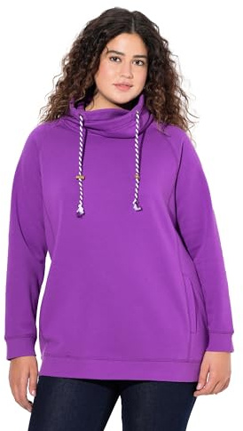 Ulla Popken Sweatshirt, Weiter Stehkragen, Taschen, Raglan-Langarm Sudadera Mujer