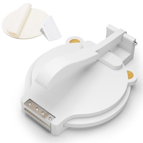Xadgve Tortilla Press 10 Inch - Bamboo & Stainless Steel, Traditional Style, Includes 50 Parchment Papers & Dough Scraper, Ergonomic Handle, Reinforced Construction