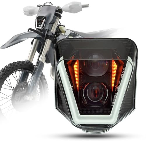 bamotoop Motorrad LED Scheinwerfer E-GeprüFt Mit Fern- und Abblendlicht Tagfahrlicht für Husqvarna 701 Enduro 701 SuperMoto FE250 FE350 FE450 FE501 FE501S TE150 TE250i TE300i 2024+