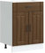 vidaXL Kitchen Base Cabinet - Engineered Wood, Brown Oak, 60x46x81.5 cm, Modern Storage Cabinet with Adjustable Feet for Kitchen/Dining Room