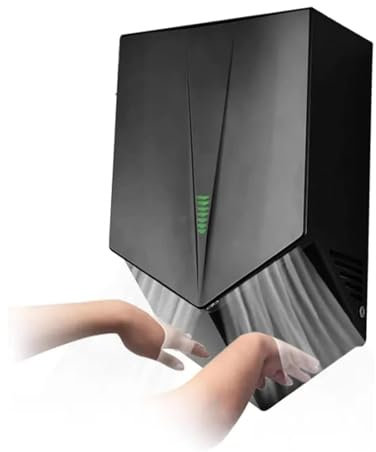 Asciugamani Automatico a Induzione Hotel Bagno Asciugamani Commerciale ad Alta velocità Asciugamani Elettrico 1200W per Cucina, Bagno, WC, 23X14X39 cm,Black