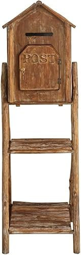 AYCDL Cassetta dei Suggerimenti, Cassetta della Posta, Cassetta delle Chiavi, espositore Creativo retrò, Supporto per Fiori in Legno Antico, Multiuso, Decorazione per giar(Marrone-40x42x140cm)