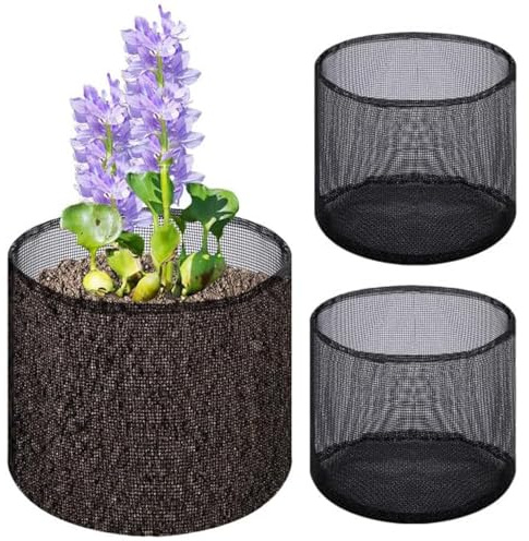 YEZIDE 2Pcs Aquatic Pond Planting Bags Lily Plant Pots Round Reusable Breathable Mesh Water Garden Pond Plant Growing Pot for Pond Bog Plant Garden Planter (7Inch)