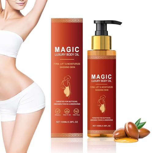 100ml Magic-Olio per il Corpo, Olio Corpo Magico di Lusso, Olio di Rassodamento del Corpo Magico per Linee Secche, Cedimenti alla Pelle, Olio Nutriente, per L'uso su Tutto il Corpo, Petto e Cosce