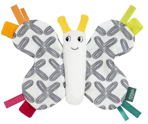 Fehn Farfalla scoppiettante – Animale da afferrare, Suonare, Giocare e produrre Suoni – promuove Sensi e capacità motorie del Bambino – Compagno Ideale per Neonati e Bambini dalla Nascita