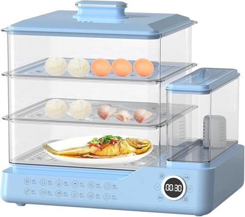 SCARPAGGIO di ALIMENTO da 800 W, piroscafo Elettrico 24L con Display Touchscreen, piroscafo di Cottura salutare per Verdure e carni, Vapore rapido, prenotazione di 12 Ore e 12 modalità di co