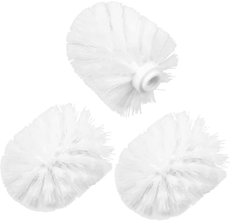 JECOMPRIS Testine di Ricambio Scopettino Bagno in PVC e ABS Bianco, Confezione da 3 Pezzi Installazione Facile la Pulizia e Sostituzione Conveniente
