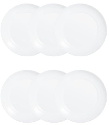 Luminarc Apy Set 6 Platos Llanos Opal 25cm Opal Apto Microondas Apilable
