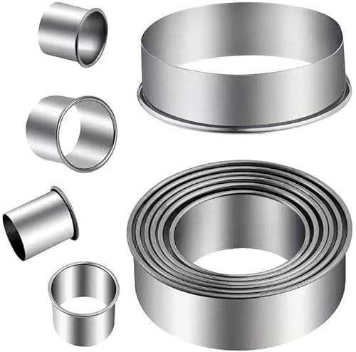 Mini Runde Ausstecher Set 11 Stück Gebäck Ausstecher Edelstahl Kreis Keksausstecher Ring,Plätzchenausstecher aus Edelstahl, DIY Küche Zubehör