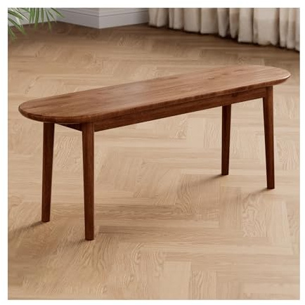 Banc rustique en bois – Table de salle à manger et d'entrée en noyer naturel massif pour intérieur et salon 120 cm