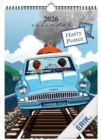 Grupo Erik Calendario Harry Potter 2026 pared grande - Almanaque pared 2026 : Planificador mensual A3 : Con Ilustraciones a todo Color y Fácil de colgar