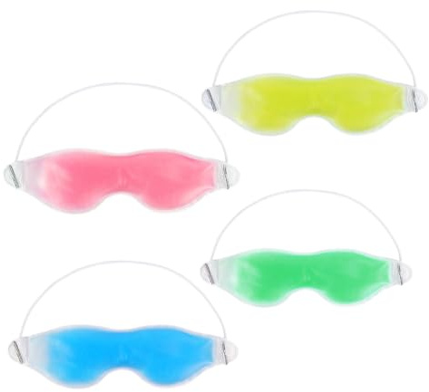 Angoily 4 Stück Gel Augenmasken Kühlend und Wärmend Flexible Gelkompresse Wiederverwendbar für Müde Augen bei Schwellungen und Entspannung Geeignet für Zuhause und Reisen