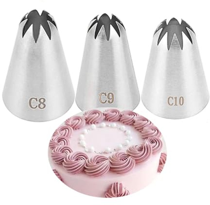 Piping nozzles Large Stainless Steel Pastry Nozzles Cupcake Kitchen Baking Tools for Cream Rose Cake Decorating Shop