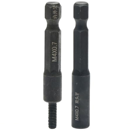 Opatiny 2er-Pack 4 mm M5 selbstschneidender Steckschlüssel-Adapter-Set mit 35,6 cm Sechskantschaft-Einsatzmuttern und Stockschrauben, elektrische Bohrmaschinen