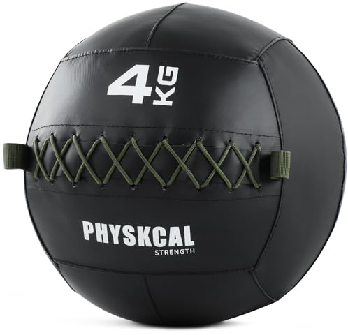 PhysKcal Medicine Wall Ball, Rutschfester Wall Ball für Ganzkörpertraining | Strukturierte, matte Oberfläche. Stoßabsorbierend & perfekt für HIIT-Workouts oder Krafttraining im Heimfitnessstudio