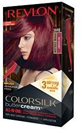 Revlon, tinta per capelli, color Silk All In One Buttercream, lusso per capelli colorati n. 36RB. Colore rosso borgogna. Super potere coprente e cura. Colorazione.