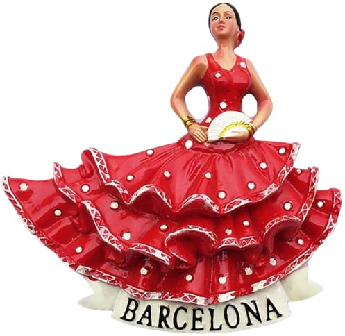 3D Flamingo Barcelona Spanien Kühlschrankmagnet, Haus & Küche Dekoration Magnetaufkleber Flamingo Tänzer Barcelona Spanien Kühlschrank Magnet Reise Souvenir Geschenk