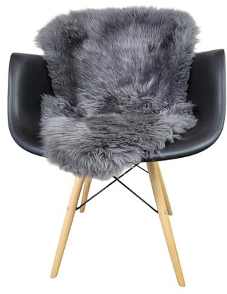 Naturasan - Alfombra de piel de cordero y oveja ecológica, color gris, Piel de oveja., gris, 110 - 120 cm mit Nähten