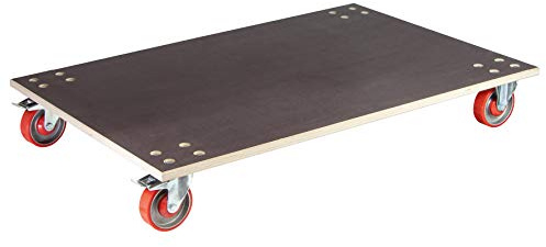 WAGNER Transportroller Transporthilfe 1349 I Schichtholz 24 mm mit Grip I 120 x 80 x 18 cm, Tragkraft 1.000 kg I Schwerlastroller Euro Palette Umzug, Handwerk I Softrollen & Bremsen I FSC®I Made in DE | MM 1349, LxB 1200 x 800 mm, Tragfähigkeit 1000 kg