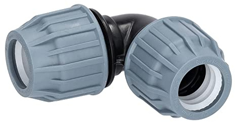 STEMAX-Wassertechnik: PP-Klemmverbinder, Winkel 90° klemm x klemm, PN16, Trinkwasserzertifiziert, DVGW, Größe: 16mm x 16mm