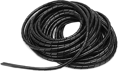 Avvolgicavo a Spirale da 10 M Φ 8 Mm, Avvolgicavo a Spirale in PVC Gestione dei Cavi Nera, Avvolgicavo a Spirale per Organizzatore di Cavi per Cavo del Computer del Telefono