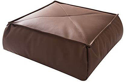 ZZZYZ Quadrat Leder Bodenkissen Große Komfürt Sitzkissen Epp-partikel Vier Jahreszeiten Meditationskissen Für Indoor Wohnzimmer Balkon Dekoration-Braun 65x65x20cm(26x26x8inch)