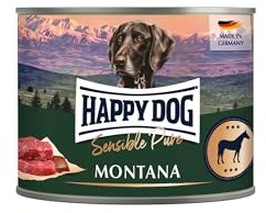 Happy Dog Sensible Pure Montana (Pferd) 6 x 200 g | Monoprotein-Nassfutter mit 70 % reinem Pferd, getreide- und sojafrei, Rezeptur ohne Zuckerzusatz, für sensible Hunde