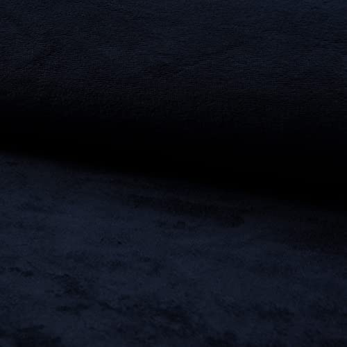 Cuddlesoft Bamboo Wellness Terry Towelling Fabric Material - Navy, 1Mtr - 150cm x 100cm