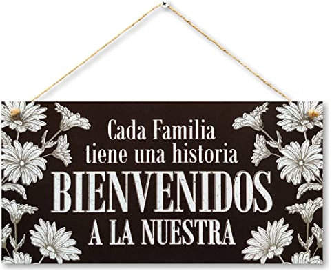 CARISPIBET Cada Familia Tiene una Historia Cartel de decoración para el hogar Placa Decorativa para el recibidor 15 x 30 cm