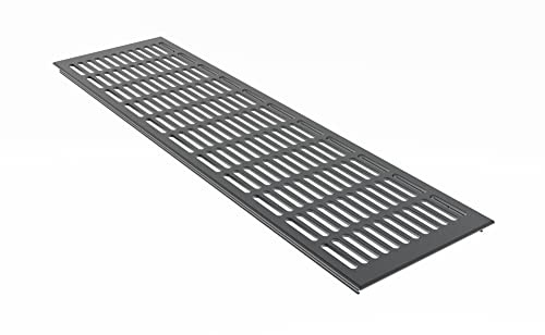 MS Beschläge 150mm breites Aluminium Lüftungsgitter Belüftungsgitter pulverbeschichtet Anthrazit RAL7016 Stegblech Abluft- Zuluftgitter Türgitter Heizungsgitter Türlüftung (600mm)