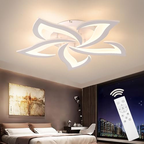 Tetipa LED Deckenleuchte Dimmbar, 40W-80W Schlafzimmer mit Fernbedienung und APP, Wohnzimmerlampe Deckenlampe moderne Deckenbeleuchtung Deckenbeleuchtung Kronleuchter Dimming Lampe Ceiling
