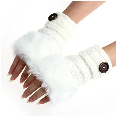 Damen Fingerlose Handschuhe Warm Strick Handschuhe lang Handwärmer Stulpen Winter Warm Länge Ärmel Lange Stricken Armstulpe Handwärmer Armstulpen