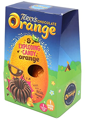 Large Terry's Chocolate Orange Easter Egg & Mini Eggs 297g - Eggciting Easter Gifting and Kids Egg Hunt-Easter 2023 with Name Labels