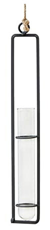 SISWIM Blumenampel Eisenkunst Blume Vase DIY Hydroponische Pflanzen Blumenglas Schlauch Wand Hängen Transparente Glas Blume Flasche Indoor Home Büro Dekor Hängepflanztöpfe (Color : Large)